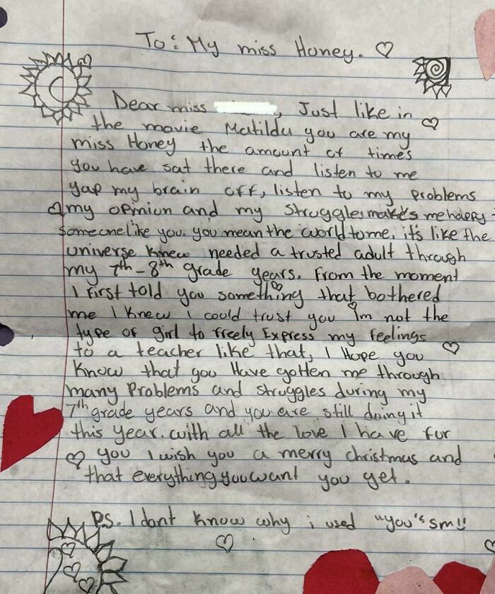 Handwritten heartfelt letter with sun and heart doodles, capturing holiday moments so sweet they could melt any heart.