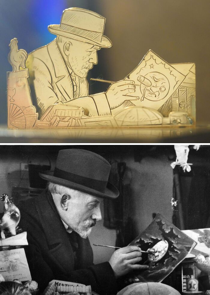 Artist painting a whimsical holiday scene, capturing sweet holiday moments so touching they could melt hearts.