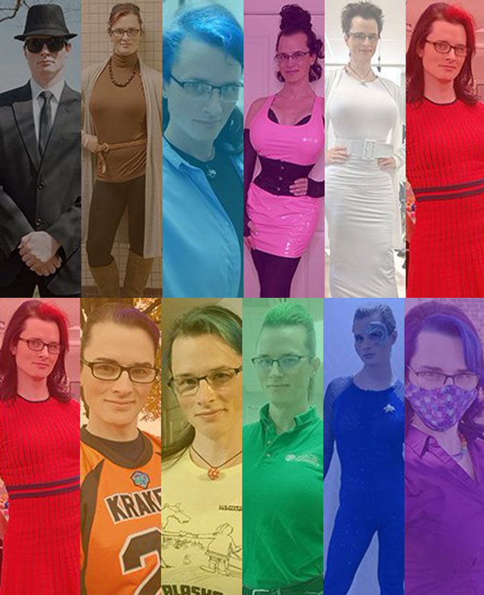High school teacher’s costume photos showing diverse outfits and styles, sparking outrage among parents online. High school teacher’s costume photos showing diverse outfits and styles, sparking outrage among parents online.