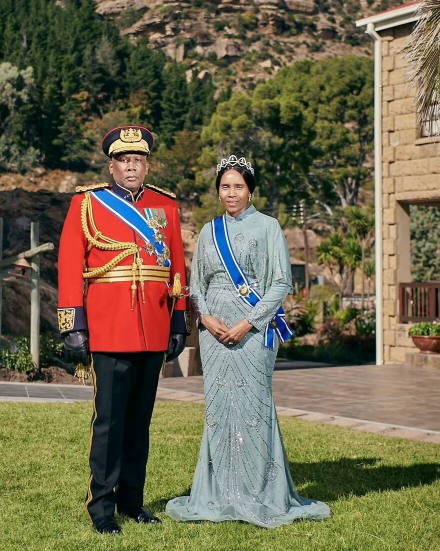 King and queen in formal attire outdoors, representing one of the oldest surviving monarchies in the world.