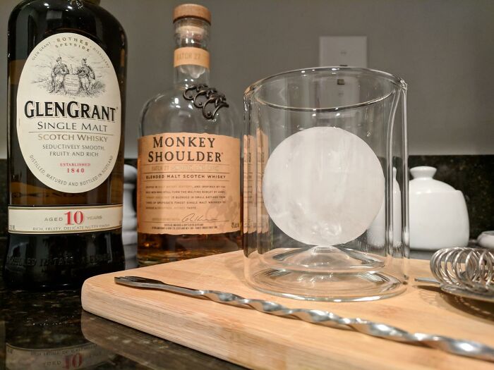 A Set Of Double Walled Whiskey Glasses Will Keep Your Dad's Favorite Drink Perfectly Chilled Without The Watered-Down Disappointment Of A Melting Ice Cube