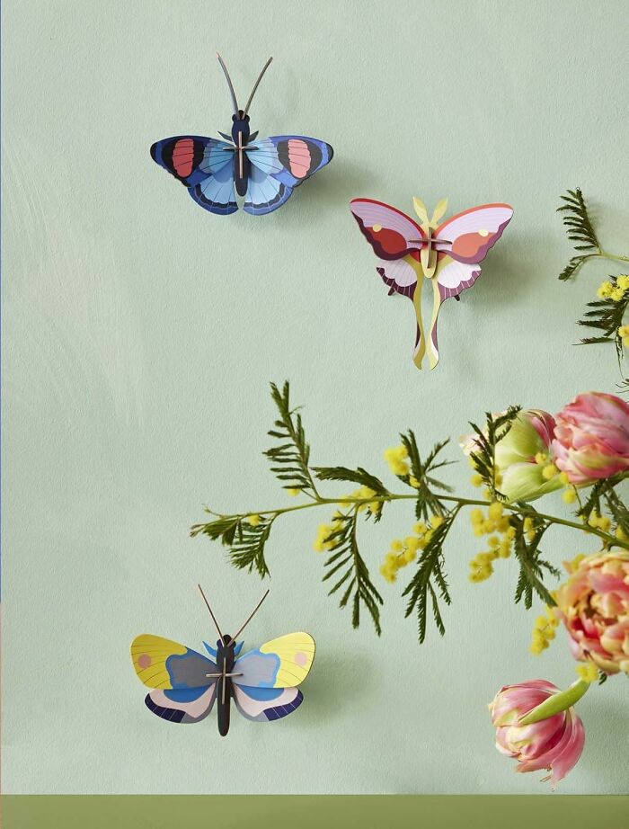 Decorative colorful butterfly wall art with floral accents, perfect gifts for the friend from a Hobby Lobby isle. Decorative colorful butterfly wall art with floral accents, perfect gifts for the friend from a Hobby Lobby isle.