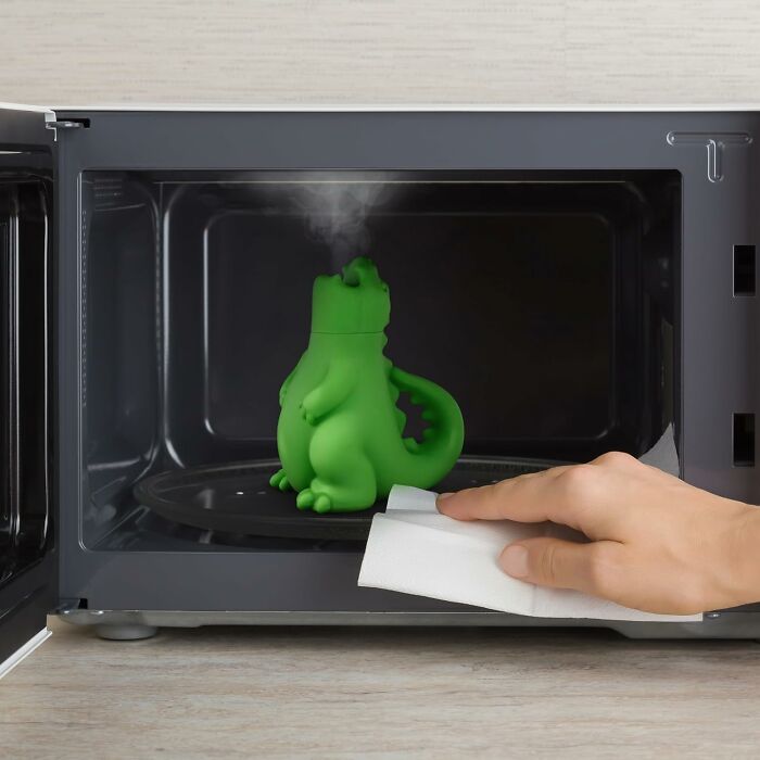 The Caked-On, Crime Scene-Esque Mess In Their Microwave Can Be Effortlessly Vanquished By The Adorable, Steam-Breathing Fury Of The Dragon's Breath Microwave Steam Cleaner 