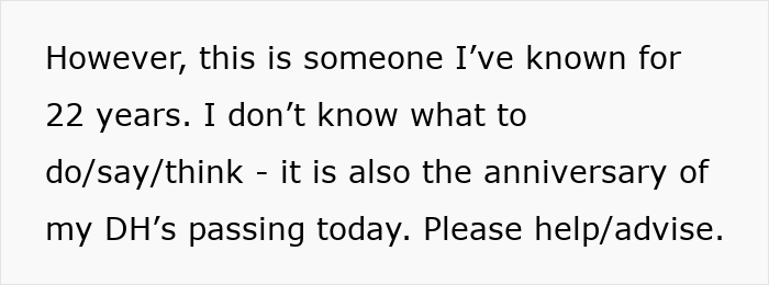 Text excerpt showing a woman expressing sadness over ending a 22-year-long friendship after a friend’s unhinged request. Text excerpt showing a woman expressing sadness over ending a 22-year-long friendship after a friend’s unhinged request.