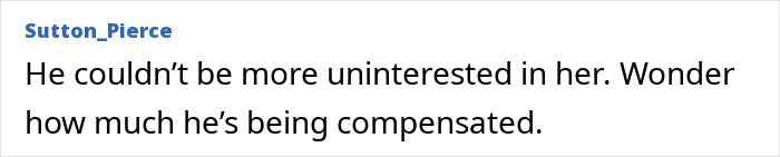 Comment text expressing skepticism about a man’s interest and compensation in relation to Britney Spears’ bikini slip and yacht kiss. Comment text expressing skepticism about a man’s interest and compensation in relation to Britney Spears’ bikini slip and yacht kiss.