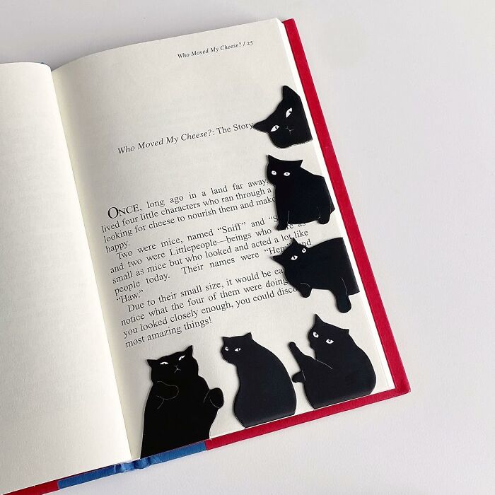 A Set Of Magnetic Cat Bookmarks Will Judge You Silently, But Adorably, For Taking Three Weeks To Read A Single Chapter Of That Book You Swore You'd Finish This Year