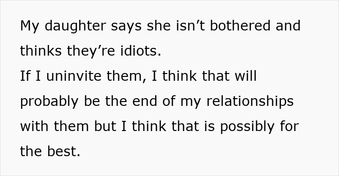 Text message discussing a vegan teen unbothered by family criticism and a mom planning to keep toxic relatives away.