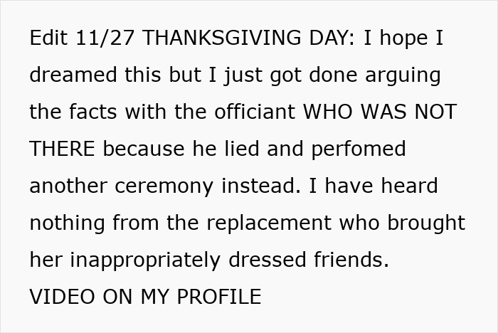 Bride mortified as officiant surprises ceremony with random guest, chaos unfolds when bouquet is caught unexpectedly.