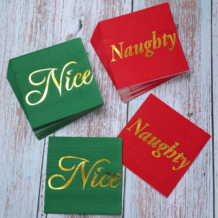 Some Naughty And Nice Napkins Are The Perfect Way To Acknowledge Everyone's Holiday Efforts (Or Lack Thereof)