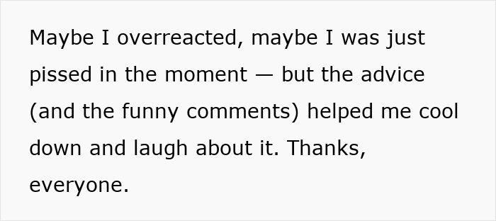 Text on a white background about overreacting, cooling down, and laughing after wanting a PS5 for Xmas but ending up empty-handed.