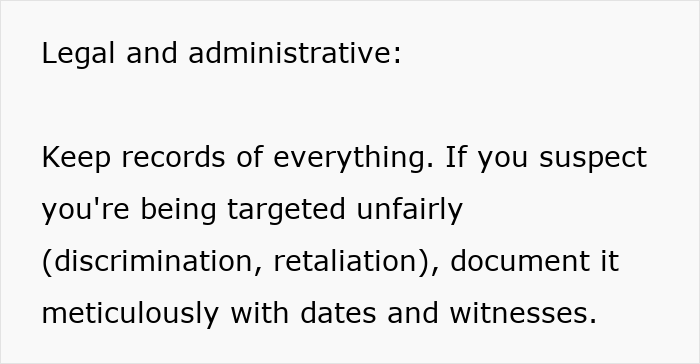 Legal and administrative advice on documenting unfair targeting as subtle red flags your job is not safe at all.