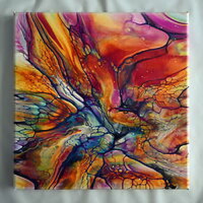 Bloom Transfer Fluid Art Technique: Acrylic Pour Painting With Beautiful Sunset Colours Bloom Transfer Fluid Art Technique: Acrylic Pour Painting With Beautiful Sunset Colours