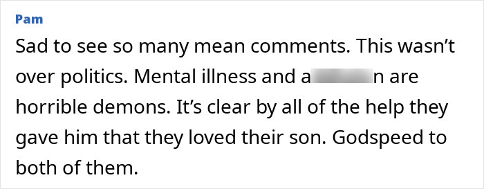 Comment expressing sadness over harsh remarks related to Rob Reiner’s son arrested for allegedly slaying parents and mental illness. Comment expressing sadness over harsh remarks related to Rob Reiner’s son arrested for allegedly slaying parents and mental illness.