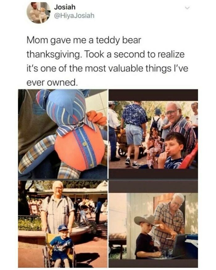 Funny and wholesome posts featuring heartwarming moments with animals and nostalgic family memories to cleanse your feed.