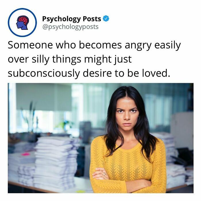 Angry woman in yellow sweater with arms crossed, illustrating a fascinating psychology fact about subconscious desires.