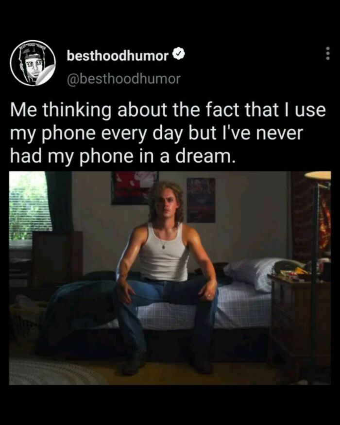 Social media meme about phone use and dreams, illustrating funny memes with relatable daily life humor.