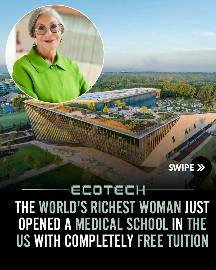 World's richest woman opens medical school in the US with completely free tuition promoting positivity and hope.