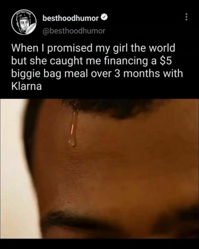 Close-up of a sweating man meme illustrating the humor in relatable memes that have no reason to be this funny.