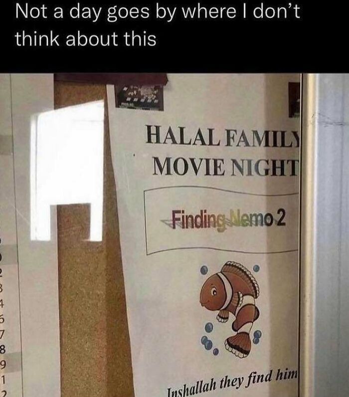 Funny meme about halal family movie night featuring Finding Nemo 2 with a hopeful twist, from popular Know Your Meme collection.