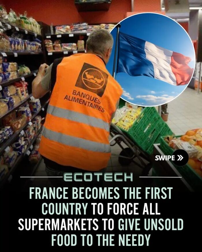 Volunteer in an orange vest distributing unsold food from supermarkets to the needy, promoting positivity and goodwill.