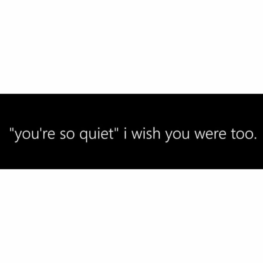 Text meme with the phrase you're so quiet i wish you were too, related to therapist and mental health humor.