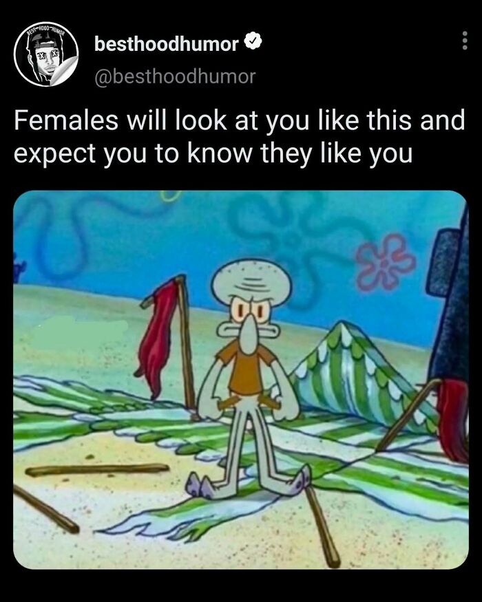 Screenshot of a funny meme featuring Squidward angry with torn green and white fabric, highlighting memes humor.