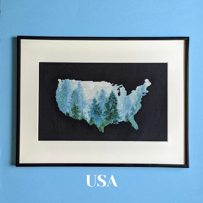 I Create Cross Stitch Patterns Of Maps, And Here Are My Most Popular Designs (22 Pics) I Create Cross Stitch Patterns Of Maps, And Here Are My Most Popular Designs (22 Pics)