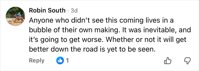 Comment from Robin South discussing worsening situation and uncertain future related to ChatGPT accused of turning son against mother. Comment from Robin South discussing worsening situation and uncertain future related to ChatGPT accused of turning son against mother.