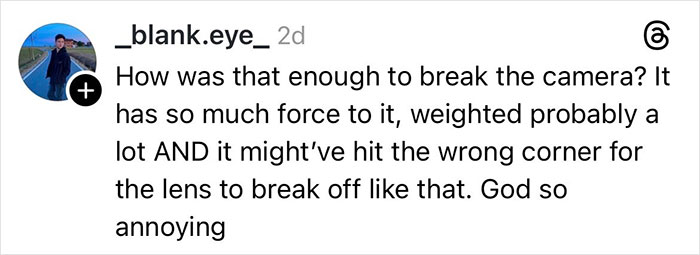 Commenter discussing the delivery driver causing damage, showing frustration about the broken Christmas gift shipping issue. Commenter discussing the delivery driver causing damage, showing frustration about the broken Christmas gift shipping issue.