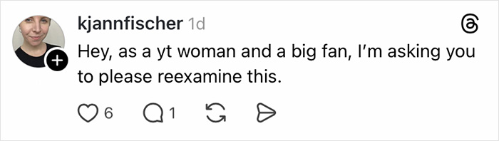 Screenshot of a social media comment from kjannfischer requesting reexamination of a controversial topic involving Jurassic World star BD Wong. Screenshot of a social media comment from kjannfischer requesting reexamination of a controversial topic involving Jurassic World star BD Wong.