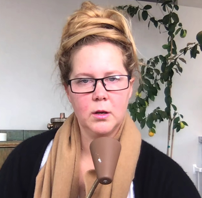 Amy Schumer wearing glasses and a scarf, speaking on plastic surgeon’s professional perspective on wrinkle-free photos. Amy Schumer wearing glasses and a scarf, speaking on plastic surgeon’s professional perspective on wrinkle-free photos.