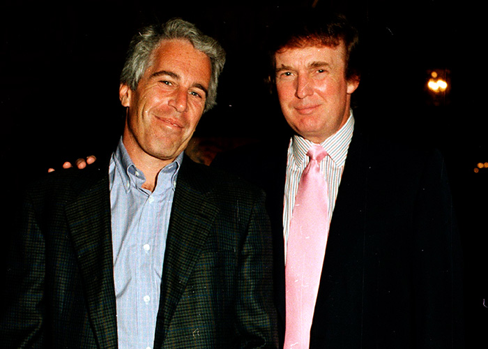 Jeffrey Epstein and Donald Trump standing together at a nighttime event with the chilling toddler's foot implied nearby. Jeffrey Epstein and Donald Trump standing together at a nighttime event with the chilling toddler's foot implied nearby.