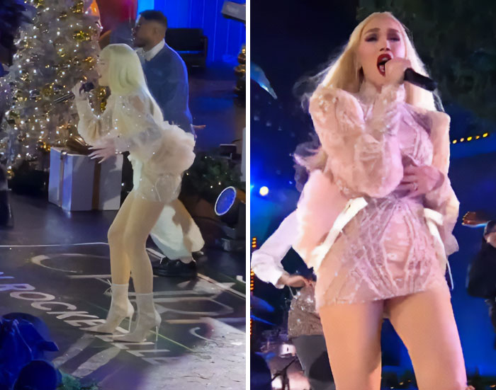 Gwen Stefani's Outfit For Rockefeller Tree Lighting Sparks Fury | Bored Panda