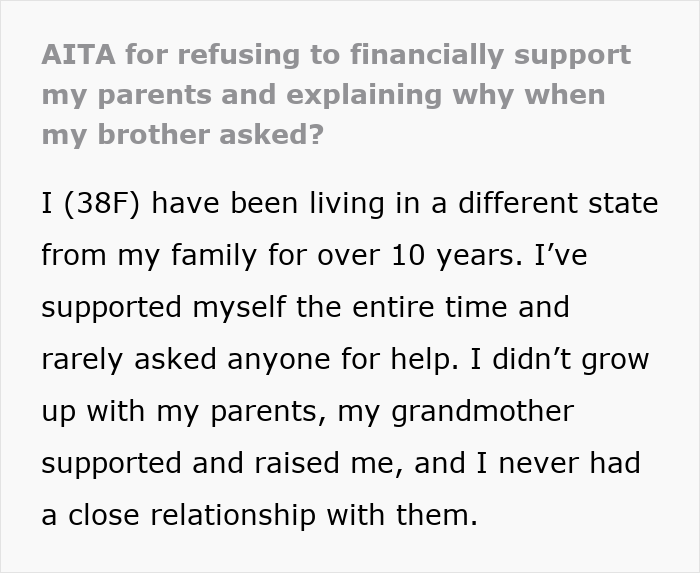 Text excerpt about a lady refusing to help her cruel parents who abandoned her and calling out their disrespect. Text excerpt about a lady refusing to help her cruel parents who abandoned her and calling out their disrespect.