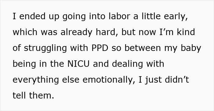 Text excerpt about a 23-year-old new mom hiding from religious family while struggling with PPD and her baby in NICU.