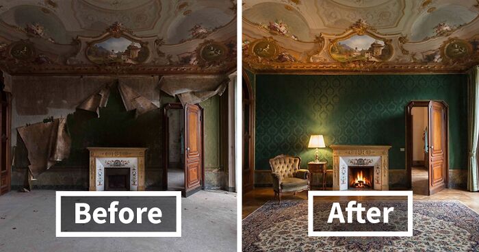 I Document Decay And Use AI To Show What These Places Looked Like Long Ago (20 Pics)