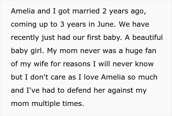 Text excerpt from a personal story about a mom upset with her son and daughter-in-law during a significant family event. Text excerpt from a personal story about a mom upset with her son and daughter-in-law during a significant family event.