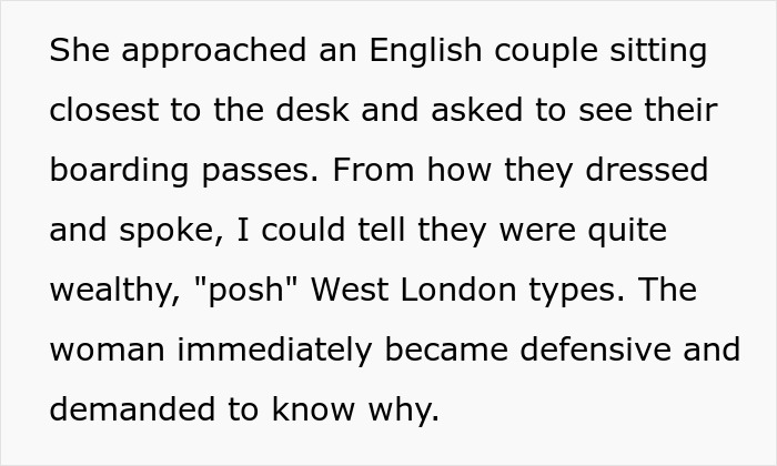 Entitled British woman confronts airline worker over luggage policy, causing distress and emotional reaction.
