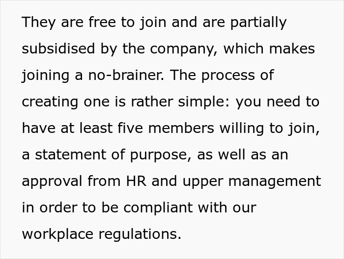 Text about company-subsidised clubs requiring five members and HR approval, related to employee pushback and beef discussion. Text about company-subsidised clubs requiring five members and HR approval, related to employee pushback and beef discussion.