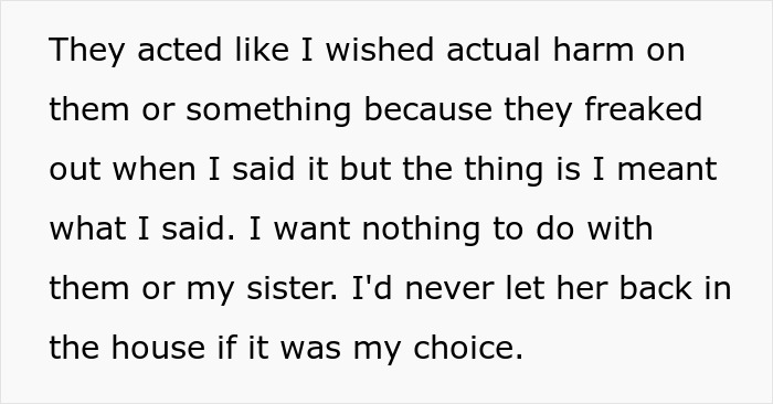 Text excerpt from a teen living in fear of his violent sister, expressing strong feelings of rejection and isolation. Text excerpt from a teen living in fear of his violent sister, expressing strong feelings of rejection and isolation.