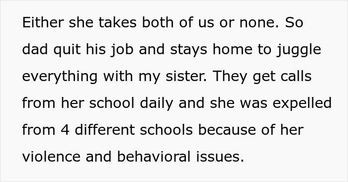 Text excerpt about a teen living in fear of his violent sister with parents not believing his feelings.