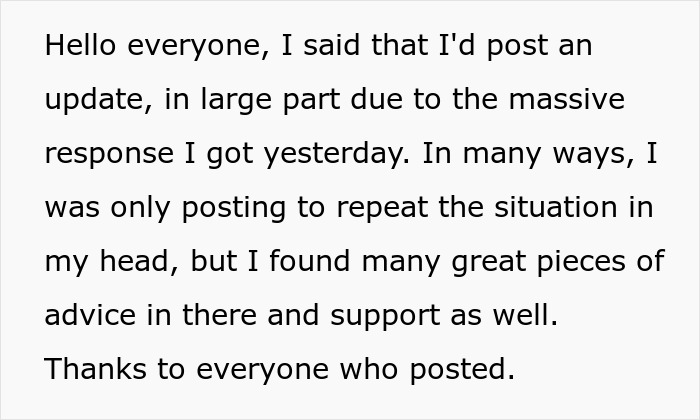 Screenshot of a man’s update post about his fiancée’s unexpected request before the wedding causing him to rethink it all.