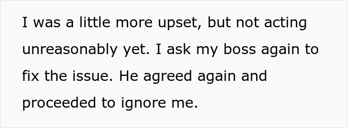 Text showing a person upset at work as a man refuses to stop blasting Christmas music, causing office tension.