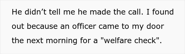 Text excerpt from a woman asking the internet for advice after her boyfriend calls the police over her novel’s contents. Text excerpt from a woman asking the internet for advice after her boyfriend calls the police over her novel’s contents.