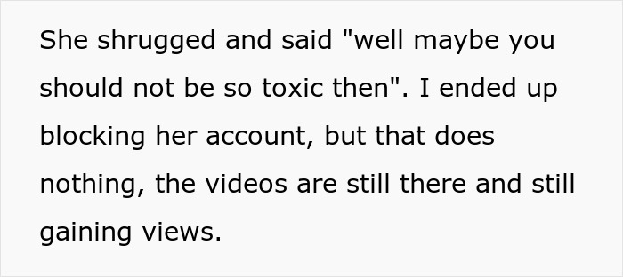 Text excerpt showing a woman upset her sister gained TikTok fame by lying while videos continue to gain views. Text excerpt showing a woman upset her sister gained TikTok fame by lying while videos continue to gain views.