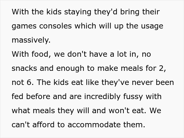 Text excerpt discussing challenges of babysitting 4 kids, including food and meal accommodations for multiple children. Text excerpt discussing challenges of babysitting 4 kids, including food and meal accommodations for multiple children.