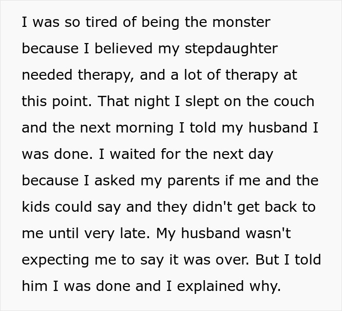 Woman overwhelmed by stepdaughter’s behavior and in-laws’ comments, decides to leave husband after 8 years of marriage. Woman overwhelmed by stepdaughter’s behavior and in-laws’ comments, decides to leave husband after 8 years of marriage.