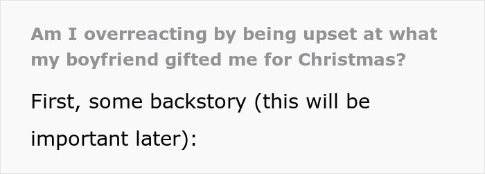 Woman confused about Christmas gifts from boyfriend as they match items that went missing earlier, showing doubt and surprise.