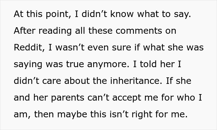 Man wonders if his relationship is doomed as his girlfriend pressures him to lie about his career and identity.
