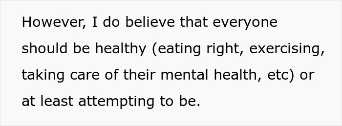 Text excerpt about the importance of being healthy by eating right, exercising, and caring for mental health.